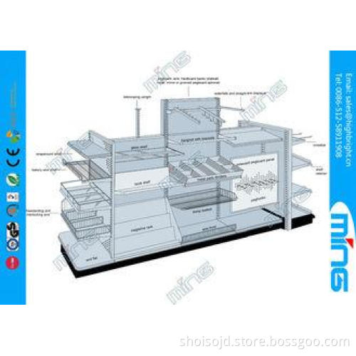 Heavy Duty Supermarket Display Shelving 200kg Capacity , Po